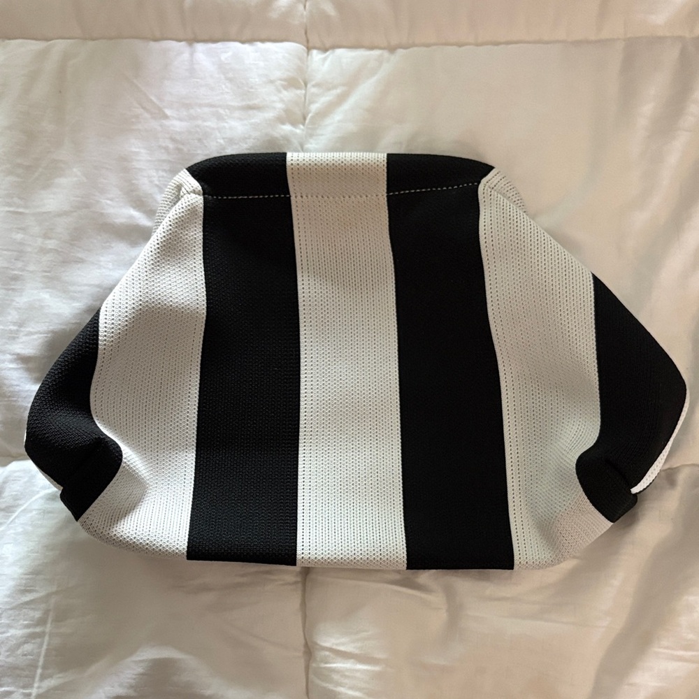 Black and White Striped Clutch